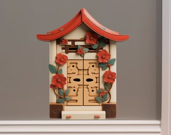 Traditional Japanese House - Fairy Door 3D Wall Sticker