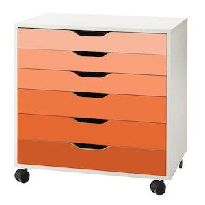 Orange Ombre Pattern Decal Set for IKEA Alex Drawer Unit (Furniture NOT Included)