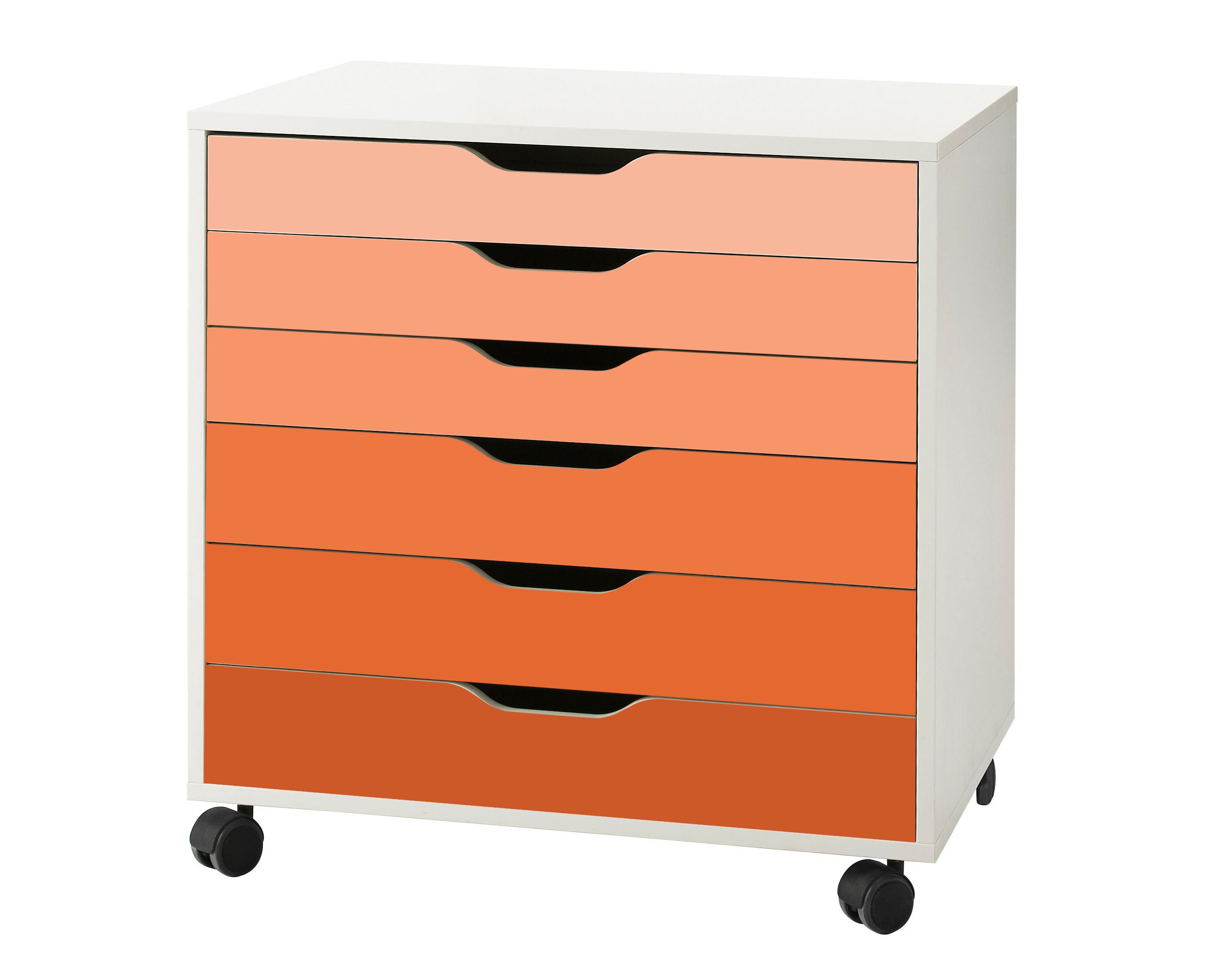 Orange Ombre Pattern Decal Set For Ikea Alex Drawer Unit | Furniture Not Included