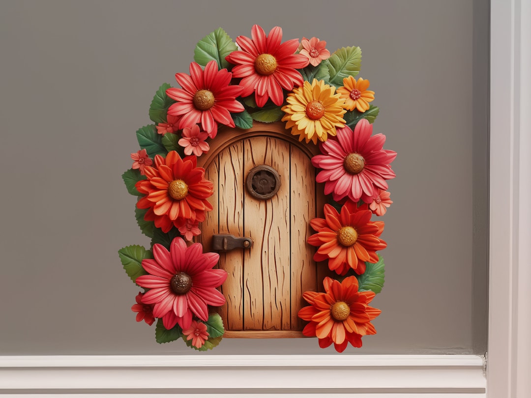Sunburst Garden Fairy Door Decal - Etsy