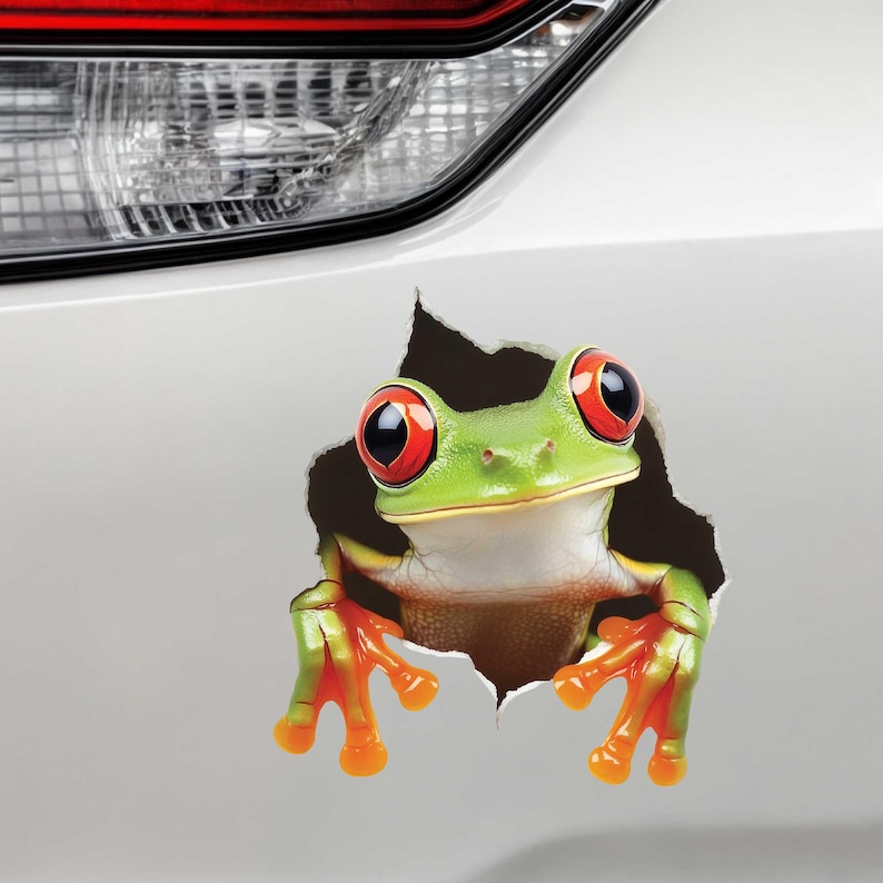 Tree Frog Wall Decal – 3D Effect Vinyl Sticker – Peel & Stick Removable ...