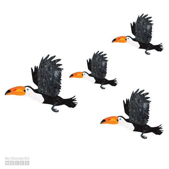 Toucan Wall Stickers for Kids Jungle Theme Wall Mural sku:119-stick-17