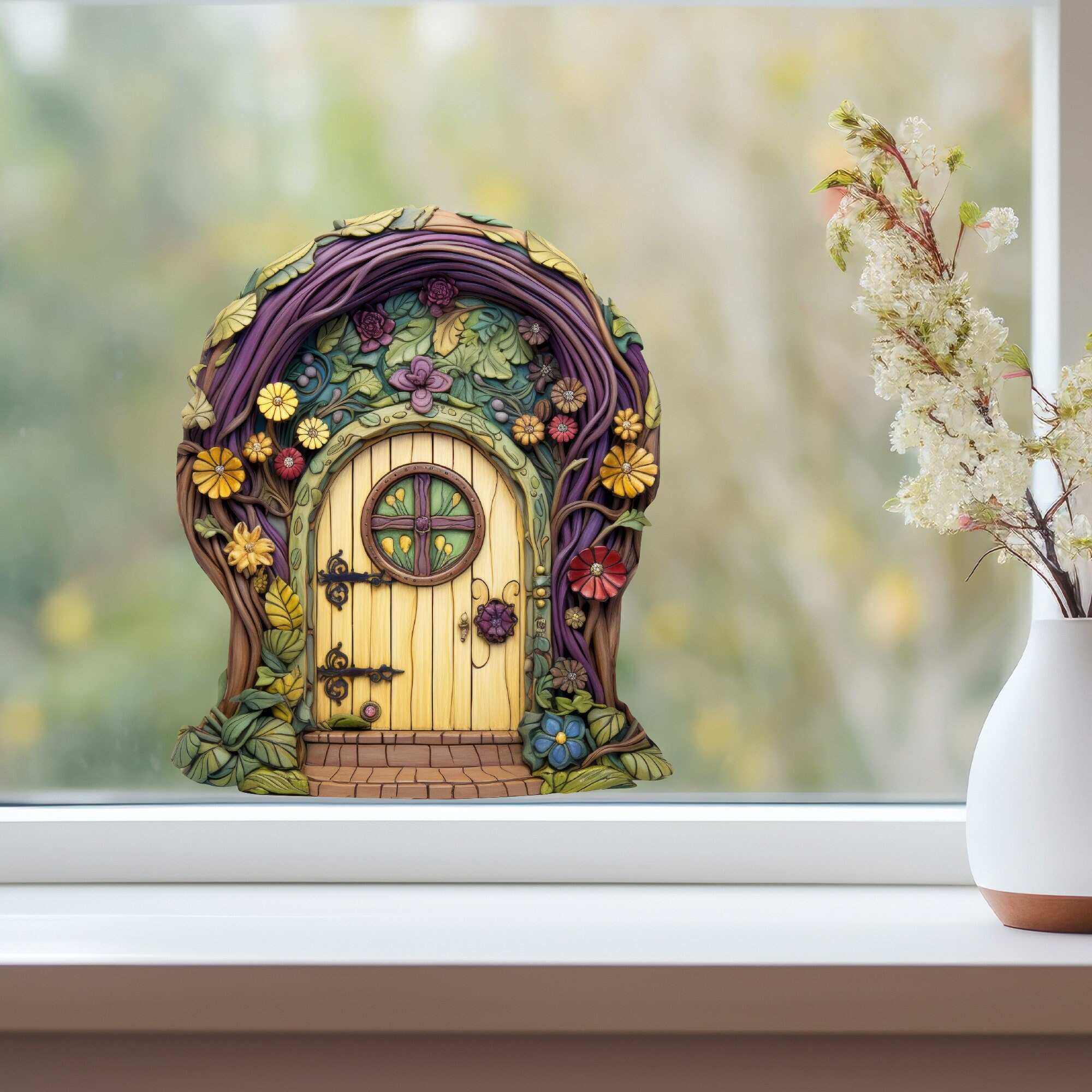Sunny Garden Fairy Door Decal - Etsy