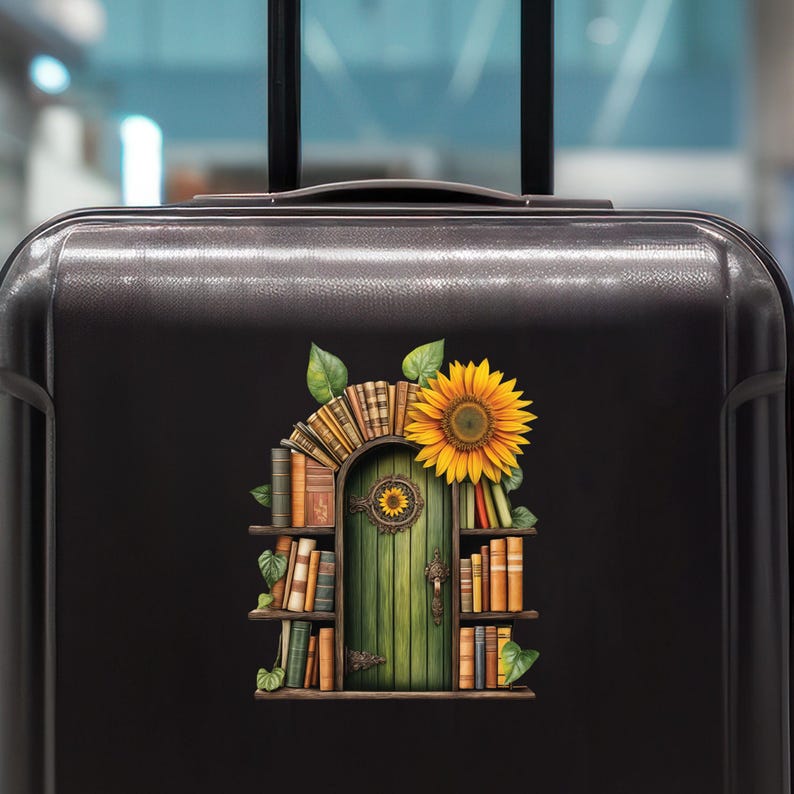 Sunflower Library Fairy Door Decal - Etsy