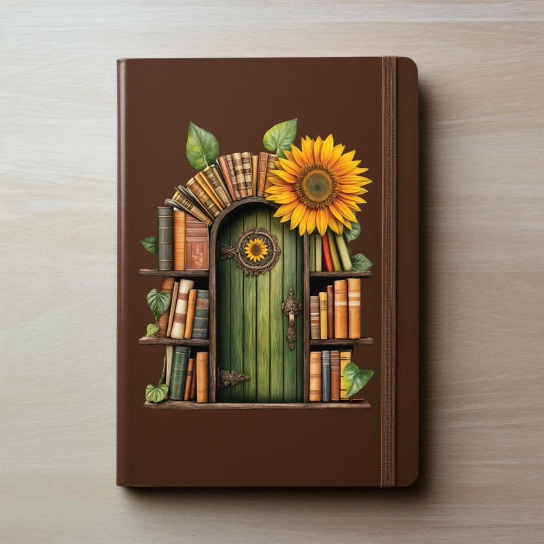 Sunflower Library Fairy Door Decal - Etsy