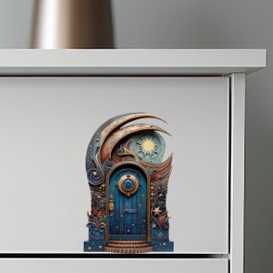 Moon and Stars Fairy Door - Fairy Door 3D Wall Sticker - Etsy Canada