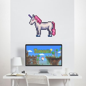 Terraria Unicorn Wall Decal - Terraria Gift Idea - Terraria Sticker - Gaming Backdrop - Terraria Birthday Party  (#1307)