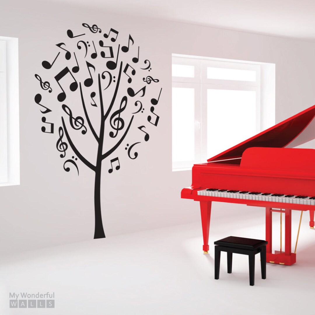 Tree Note Wall Music Note Tree Wall Decal - Etsy