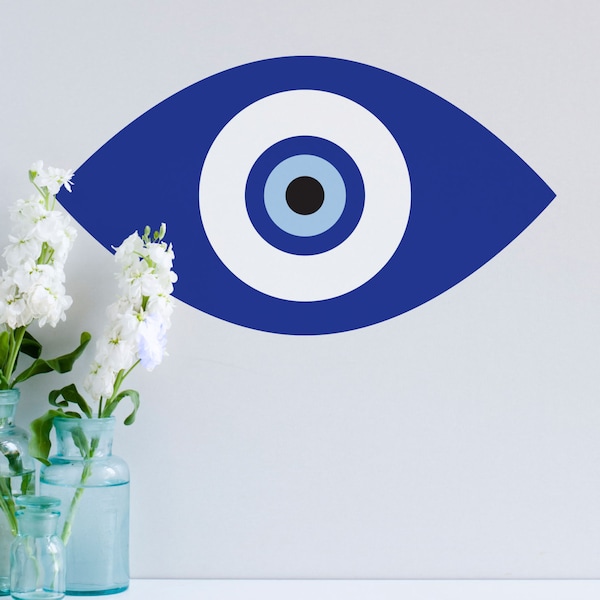 Bleu Evil Eye Wall Sticker Decal – mes murs merveilleux