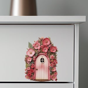 Begonia Flowers Garden House - Fairy Door 3D Wall Sticker - Etsy