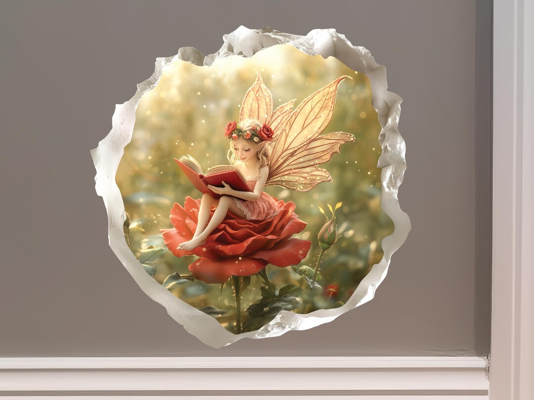 Reading Rose Fairy Portal Decal - Etsy
