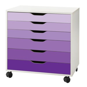 Paarse Ombre patroon sticker set voor IKEA Alex lade unit (meubels niet inbegrepen)
