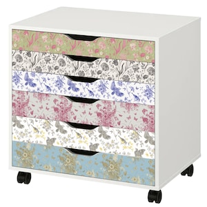 Birds & Butterflies Toile Pattern Decal Set for IKEA Alex Drawer Units (Furniture NOT Included)