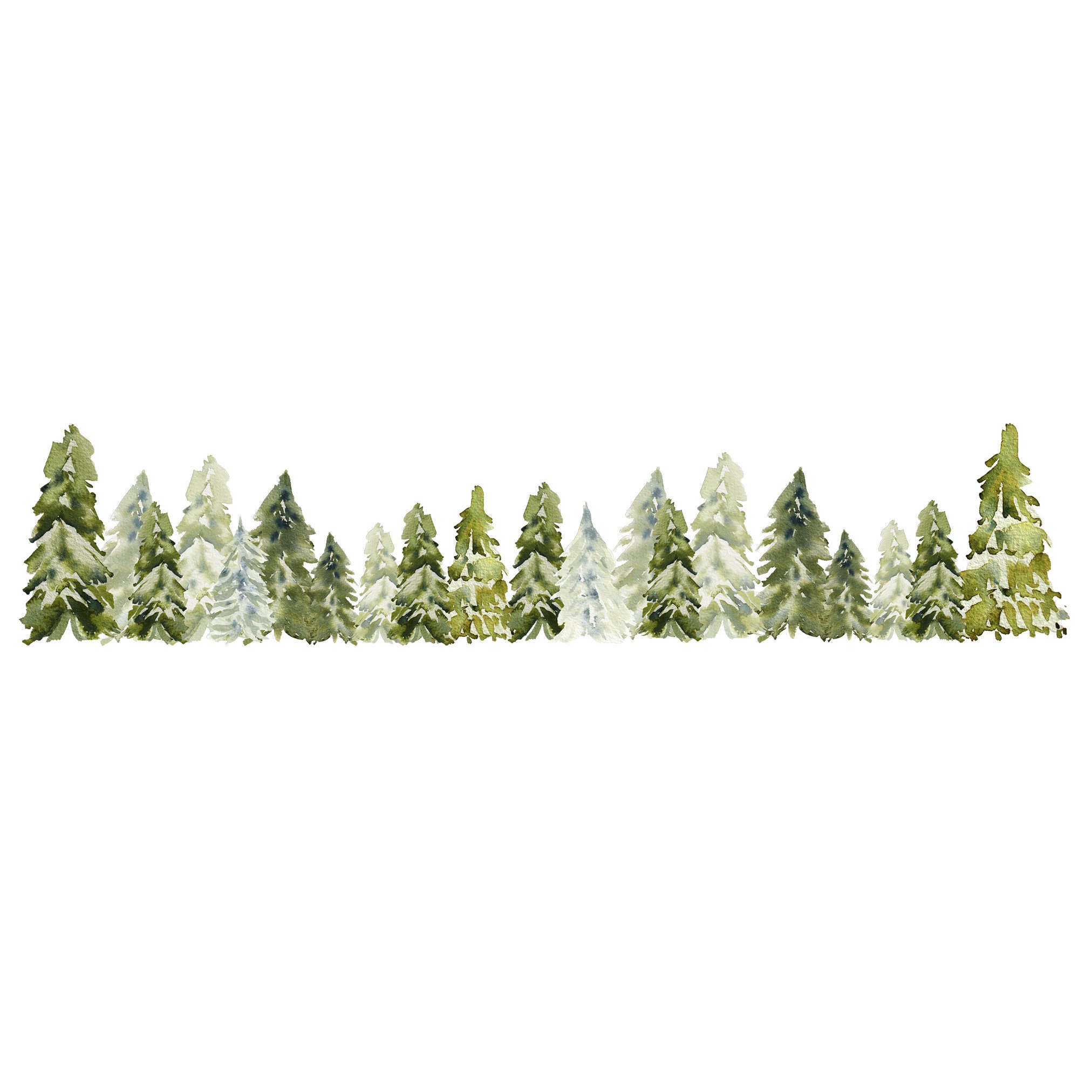 Pine Tree Wall Border Decal - Etsy