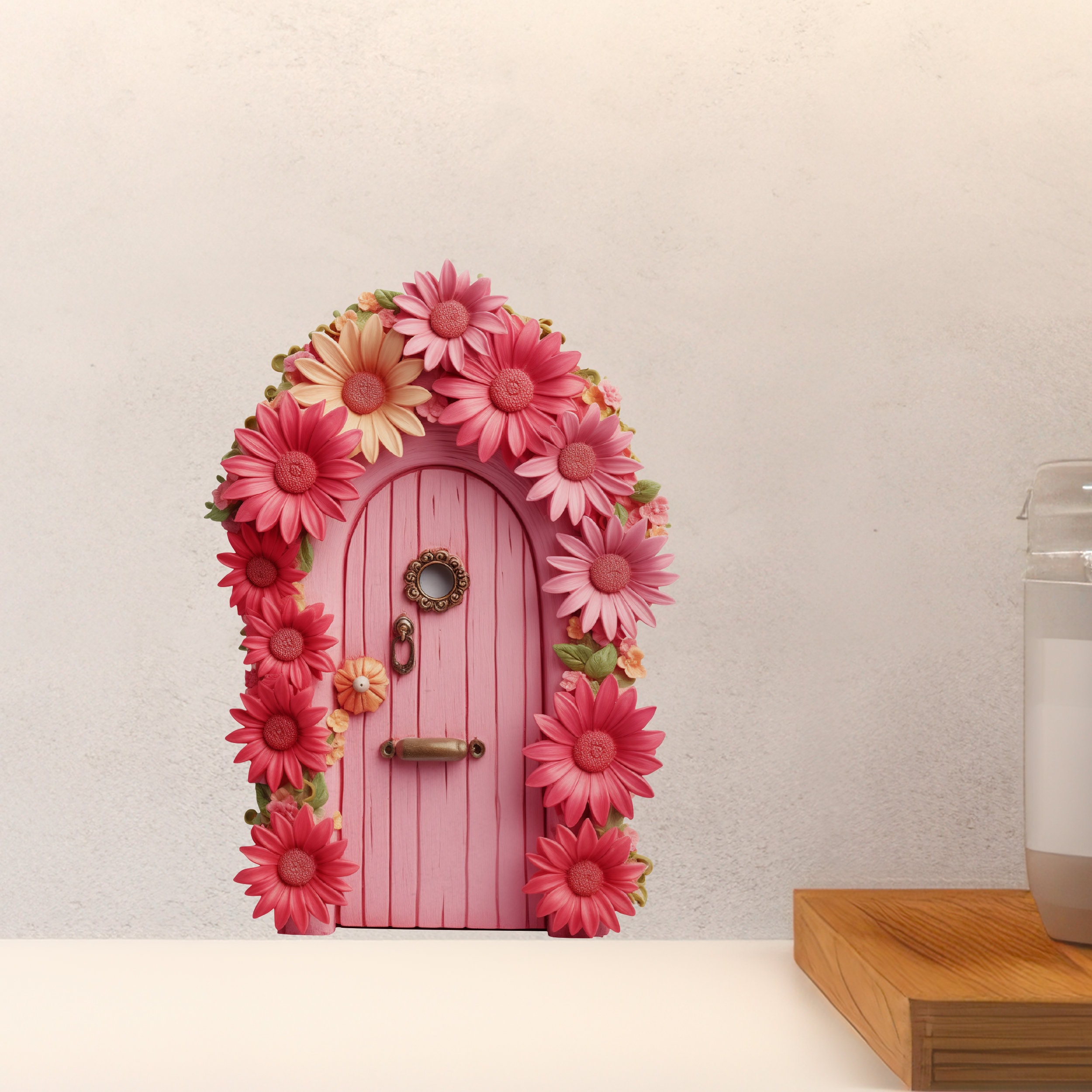Pink Daisy Bloom Fairy Door Decal - Etsy