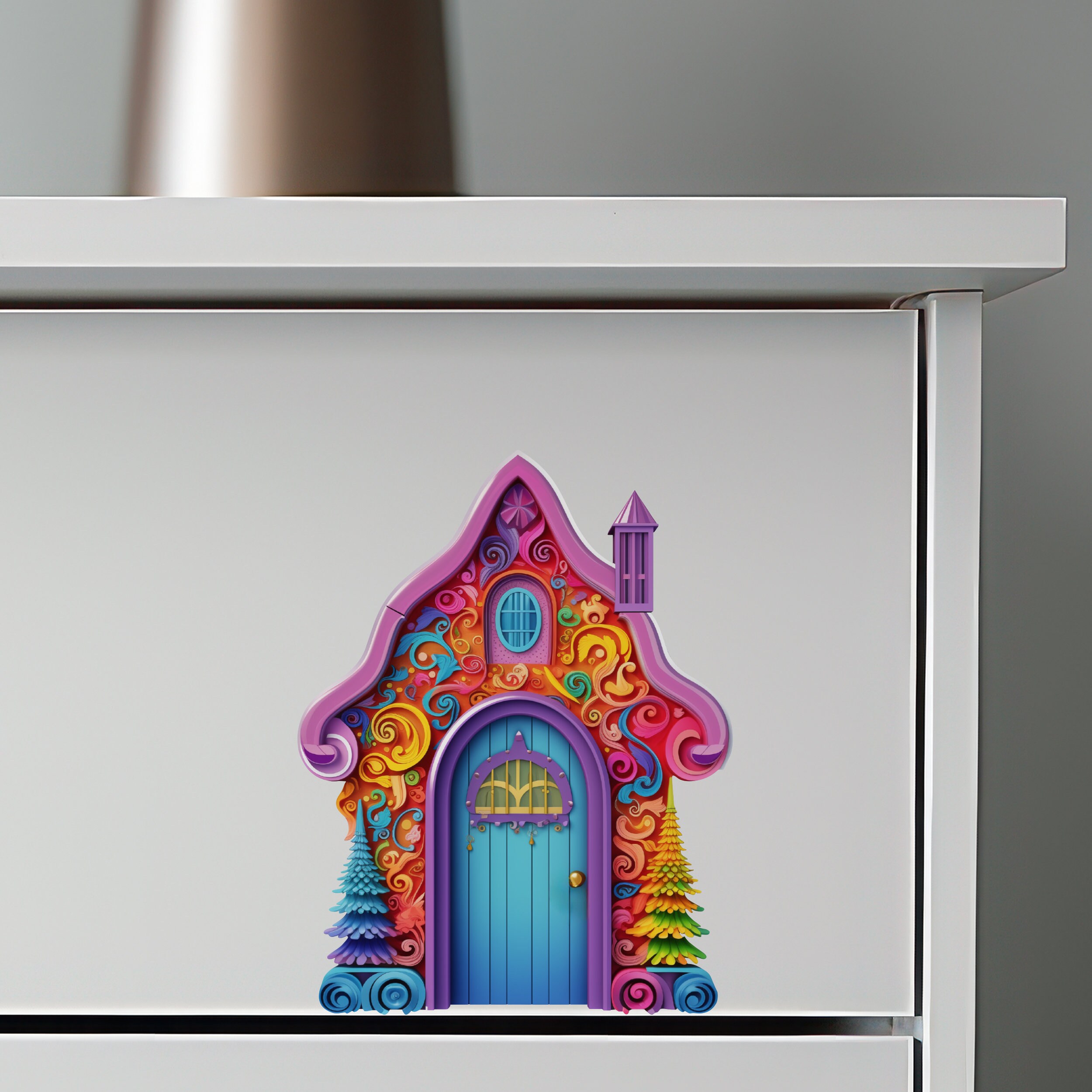 Color Carnival Fairy Door Decal - Etsy