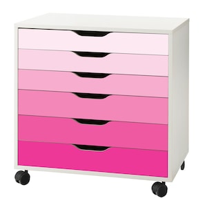 Pink Ombre Pattern Decal Set for IKEA Alex Drawer Unit (Furniture NOT Included)