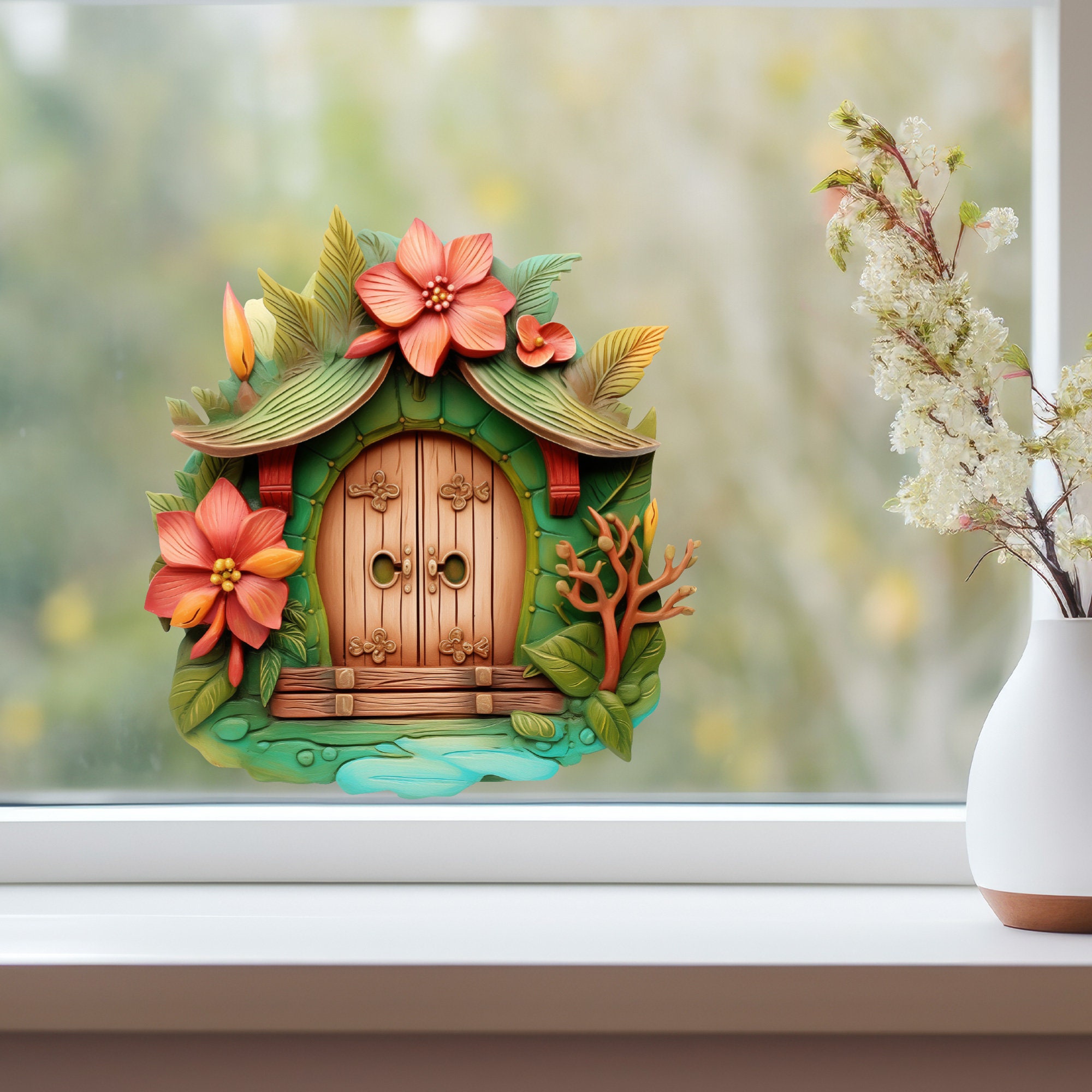 Tiki Bloom Fairy Door Decal - Etsy