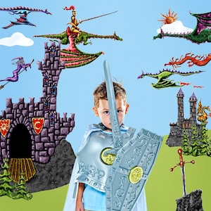 Dragon Wall Sticker Decals for Castle Theme Kids Room