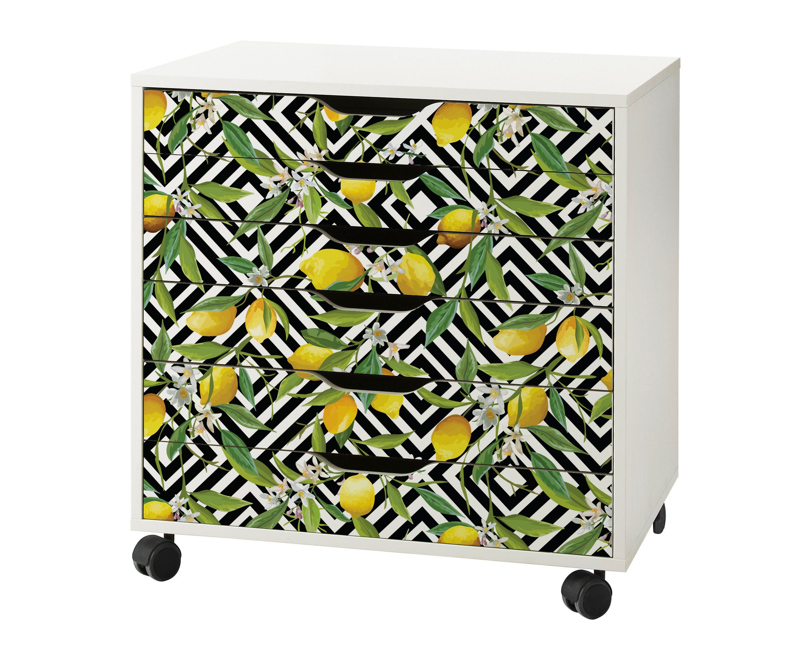 Lemon Pattern Decal Set For Ikea Alex Drawer Unit | Drawer Not Included