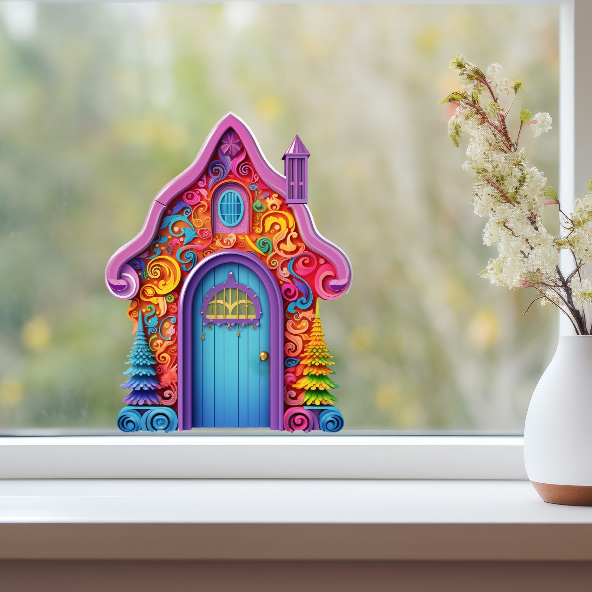 Color Carnival Fairy Door Decal - Etsy