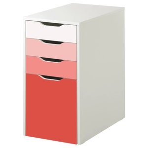 Peachy Pink Ombre Pattern Decal Set for IKEA Alex Drawer Unit Furniture NOT Included image 3