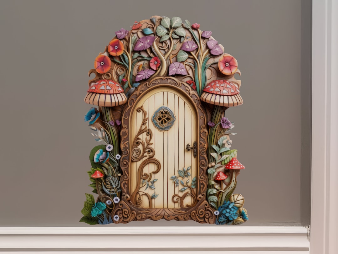 Flora & Fungi Fairy Door Decal - Etsy