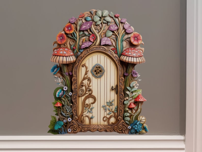 Flora & Fungi Fairy Door Decal - Etsy