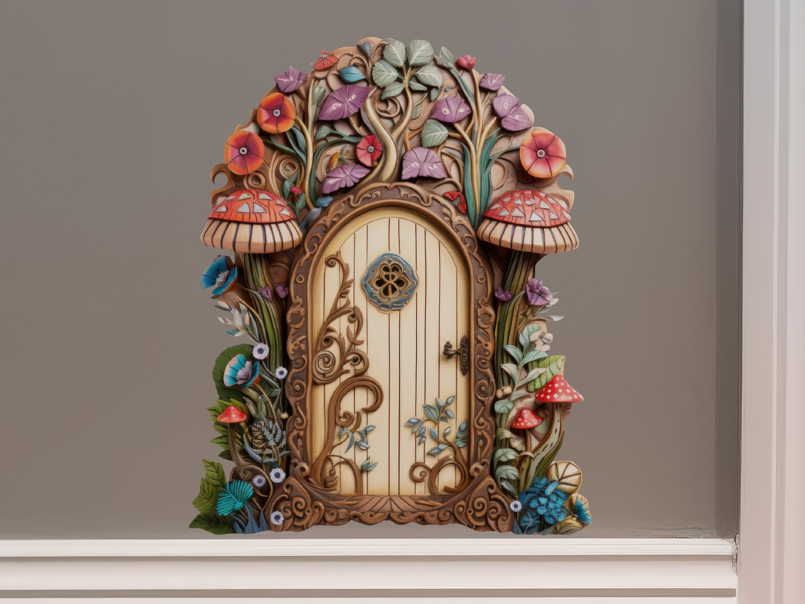 Flora & Fungi Fairy Door Decal - Etsy