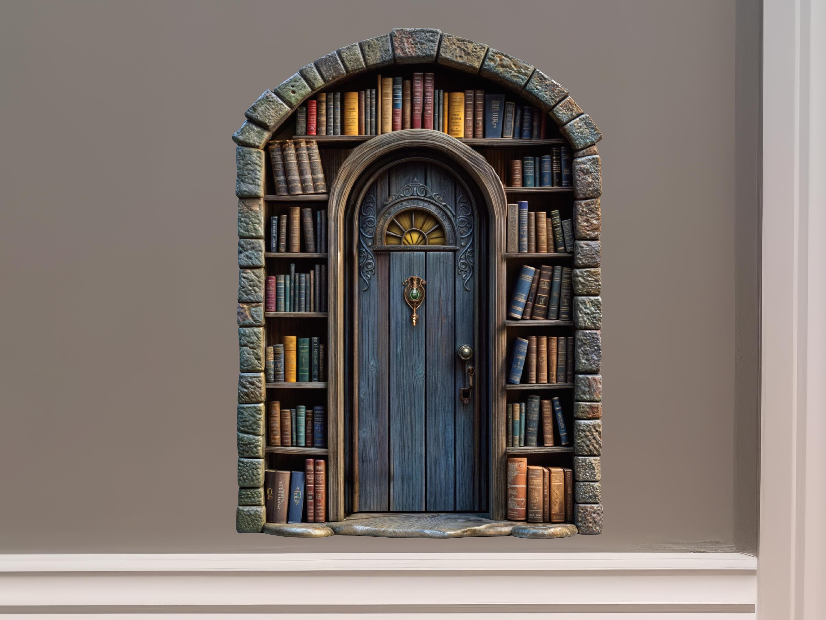 Stone Library Fairy Door Decal - Etsy