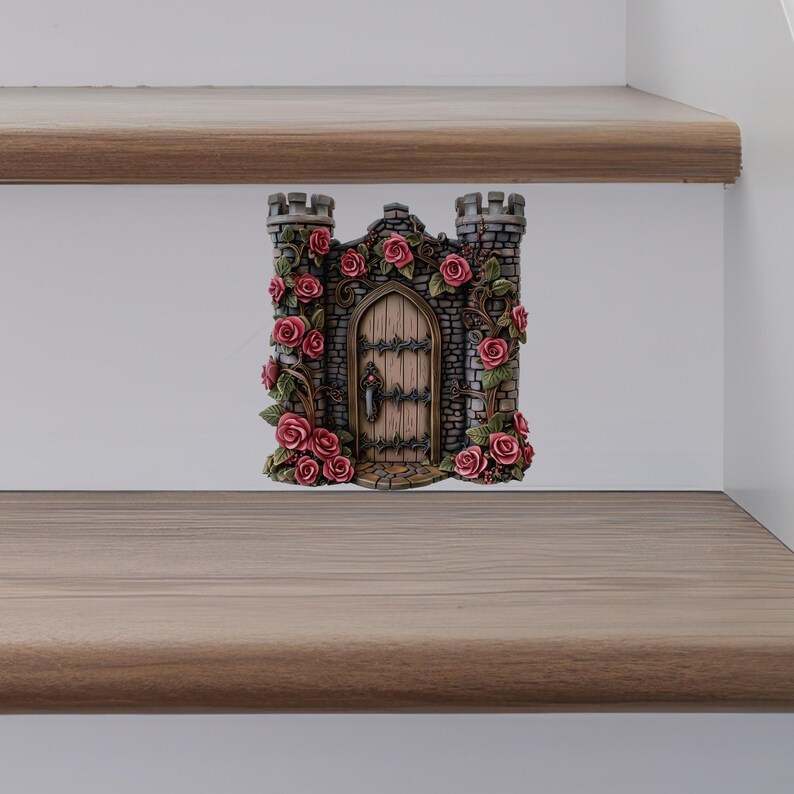 Rose Castle Fairy Door - Fairy Door Wall Sticker - Etsy