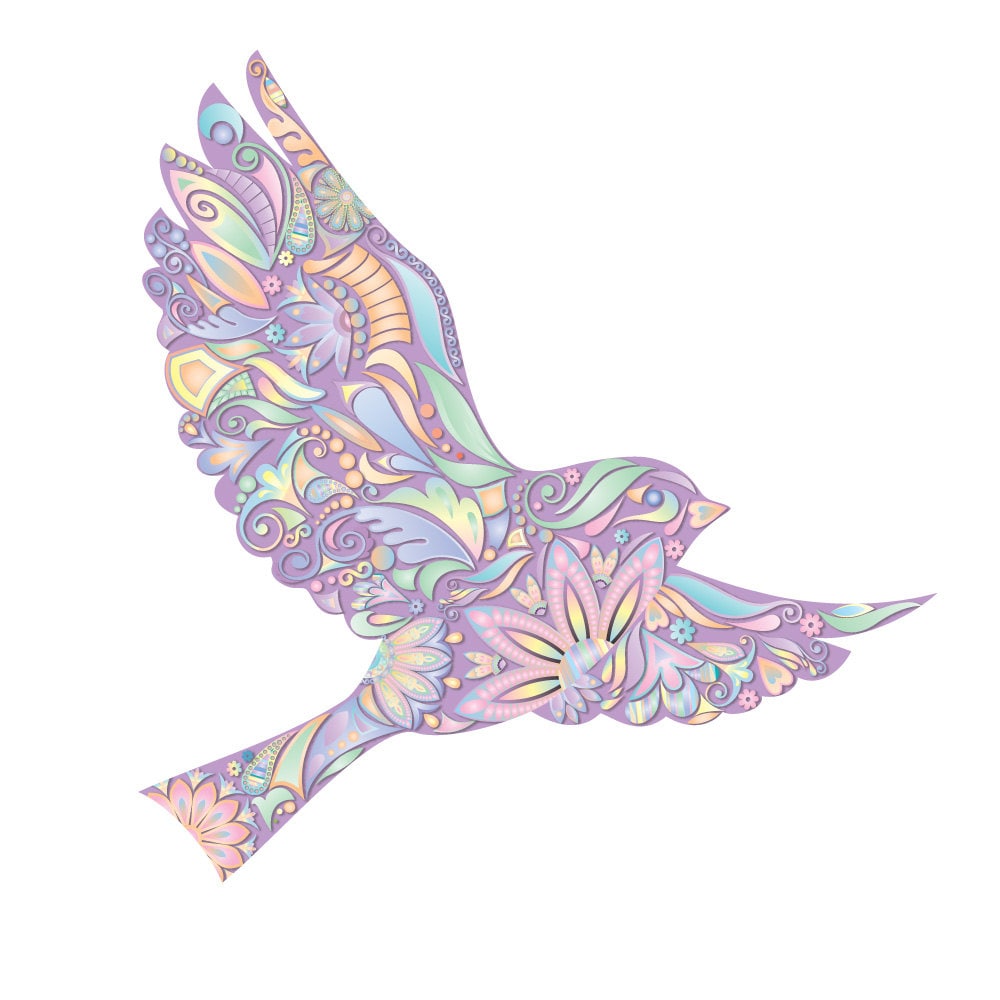Pastel Birds on Tree Branch Wall Decal Set - Etsy