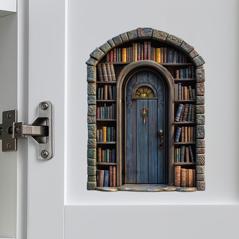 Stone Library Fairy Door Decal - Etsy