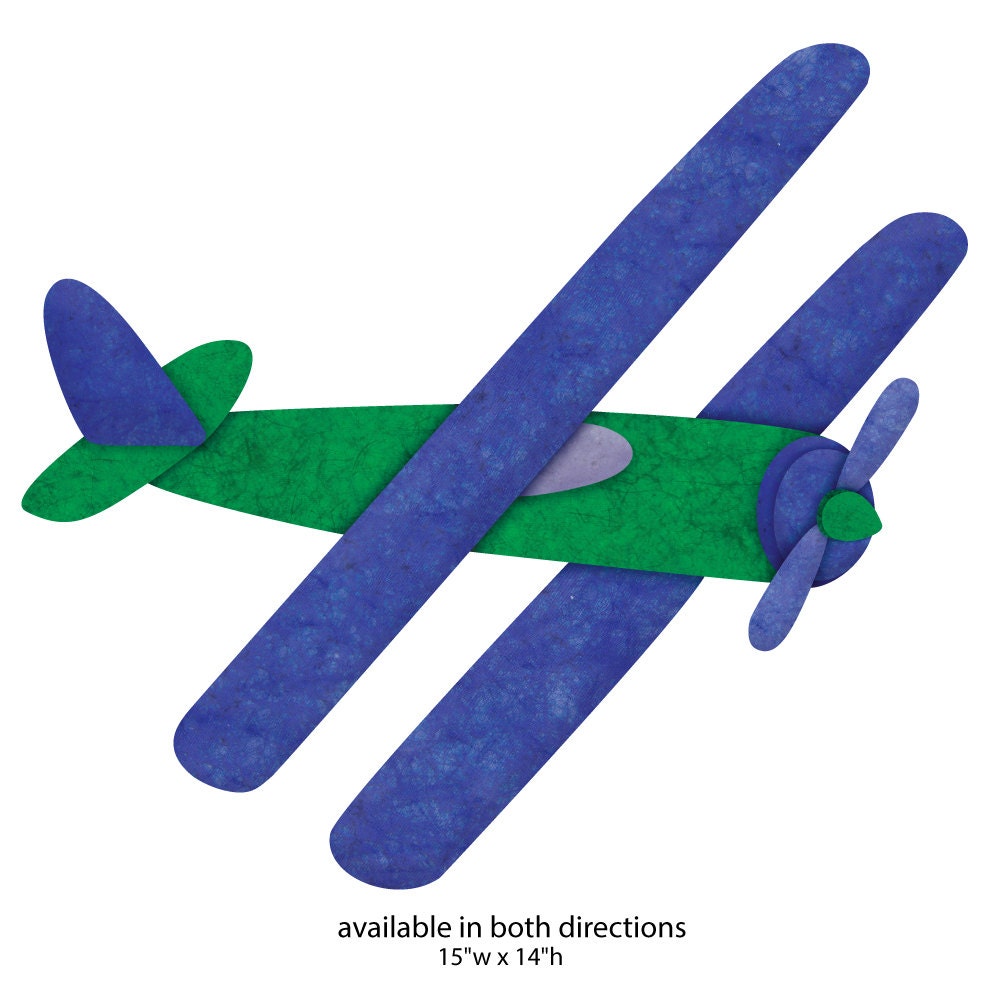 Biplane Decal Sticker for Transportation or Aviation Themed Room Wall ...
