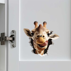 3D Giraffe Open Mouth 157 Animals Wall Stickers