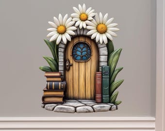 Daisy Book Lover Fairy Door Decal