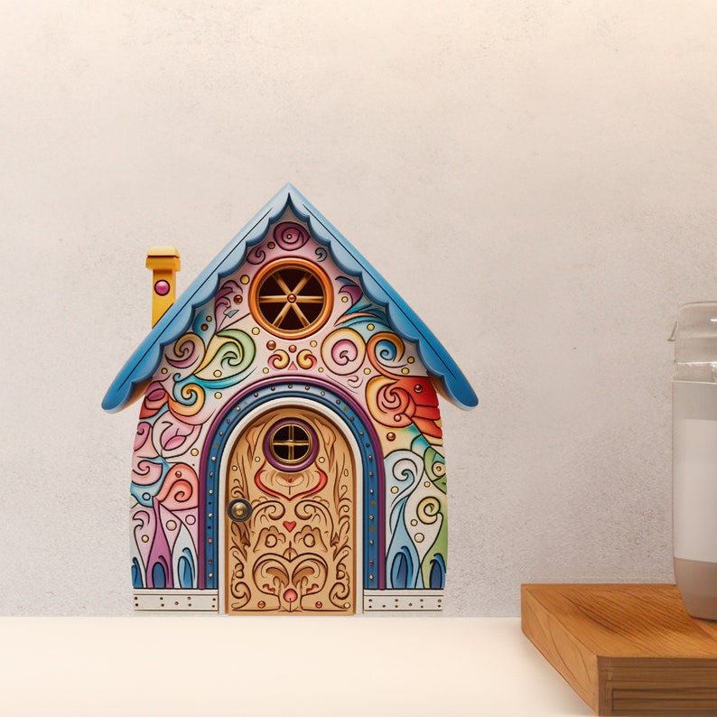 Swirly Whirly Fairy Door Decal - Etsy