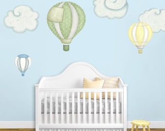 Hot Air Balloon & Cloud Wall Stickers for Baby Nursery