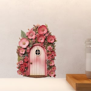 Begonia Flowers Garden House - Fairy Door 3D Wall Sticker - Etsy
