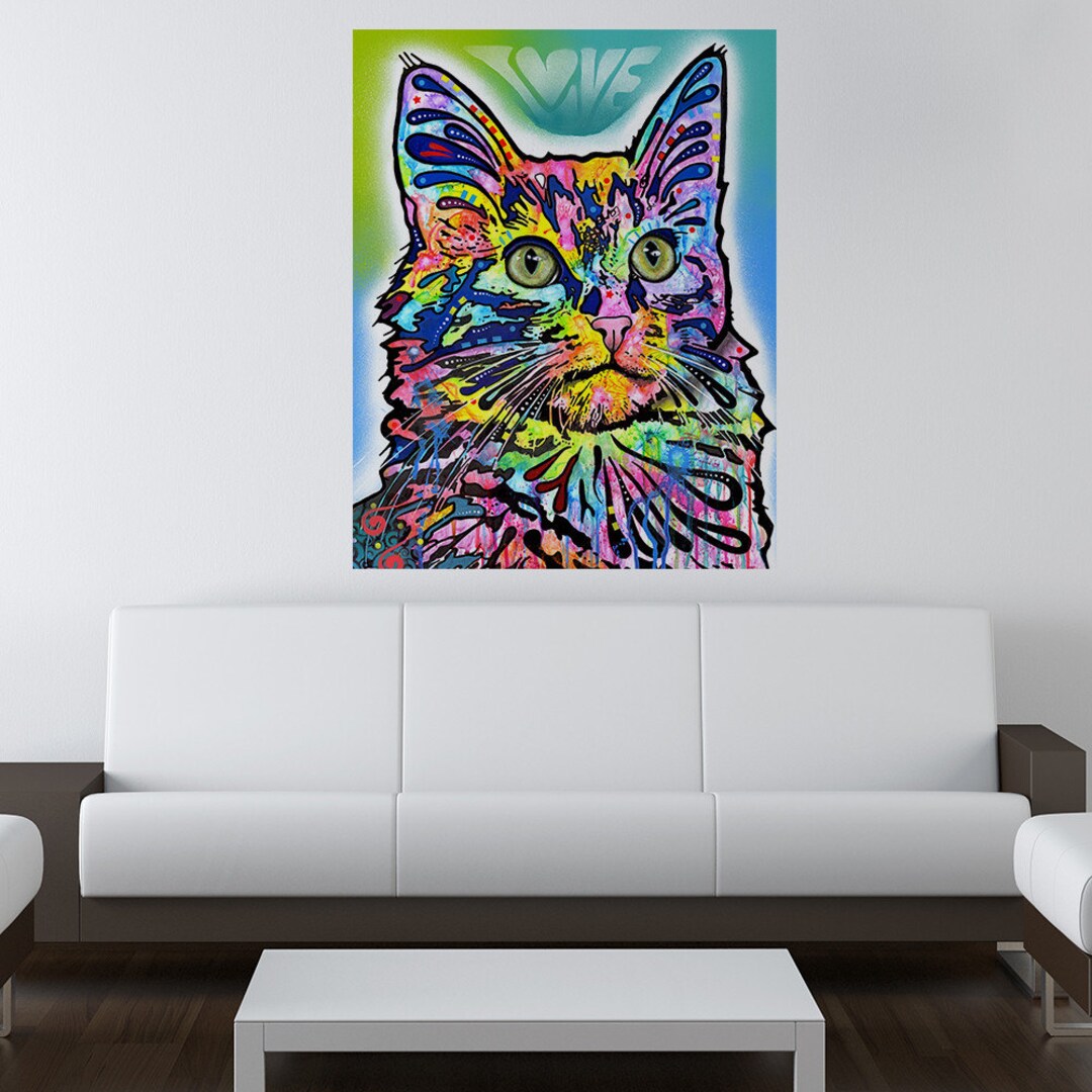 Angora Cat Wall Sticker Animal Pop Art by Dean Russo - Etsy