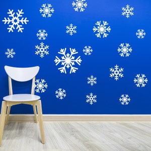 Snowflake Decal Sticker Variety Pack - Winter Holiday Decor (510-17)