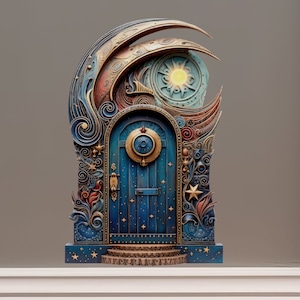 Moon and Stars Fairy Door - Fairy Door 3D Wall Sticker