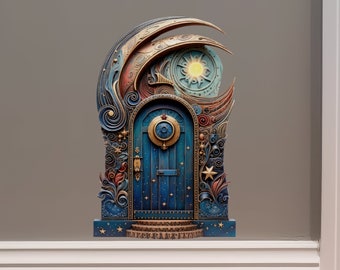 Moon and Stars Fairy Door - Fairy Door 3D Wall Sticker