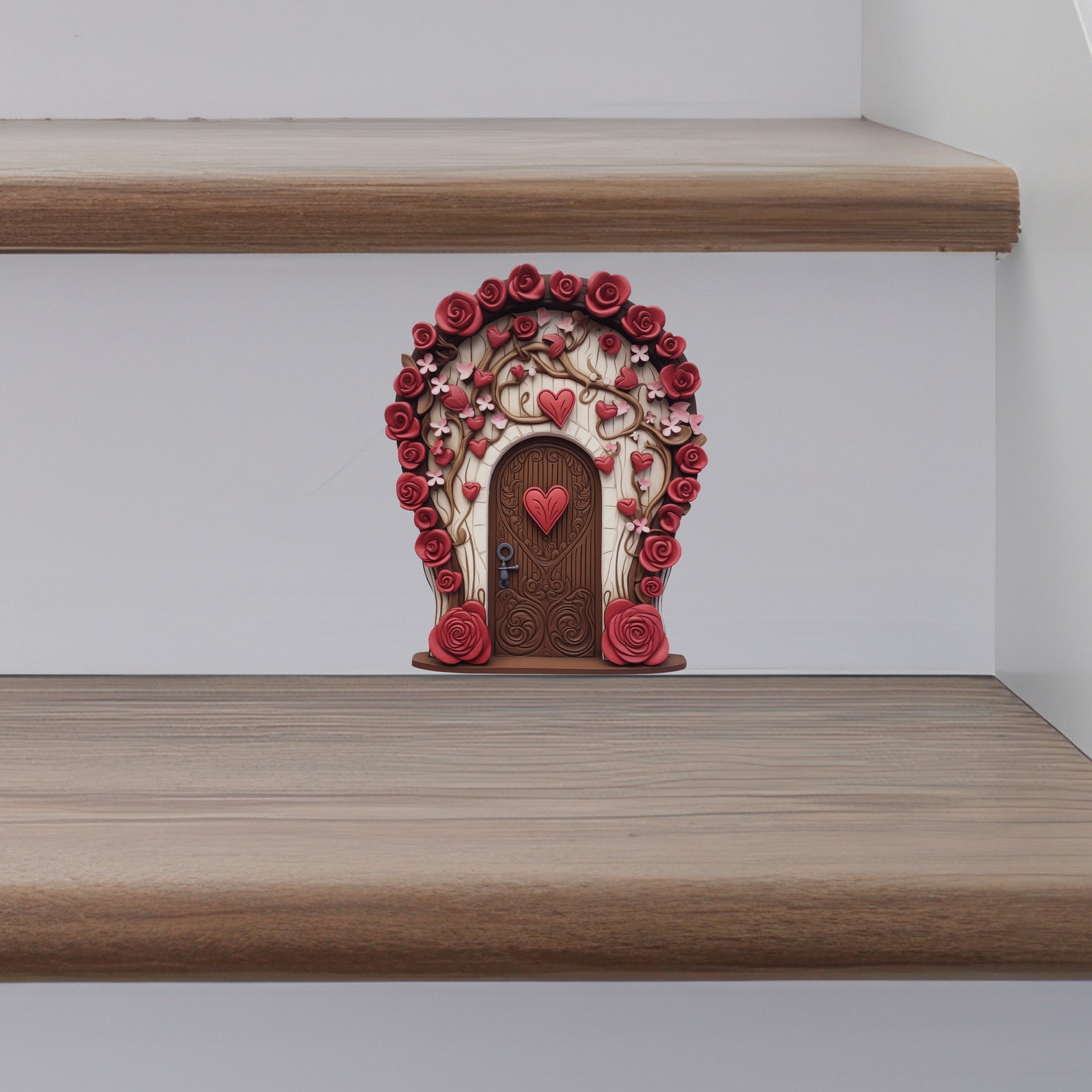 Romantic Roses Valentine's Day House - Fairy Door 3D Wall Sticker - Etsy