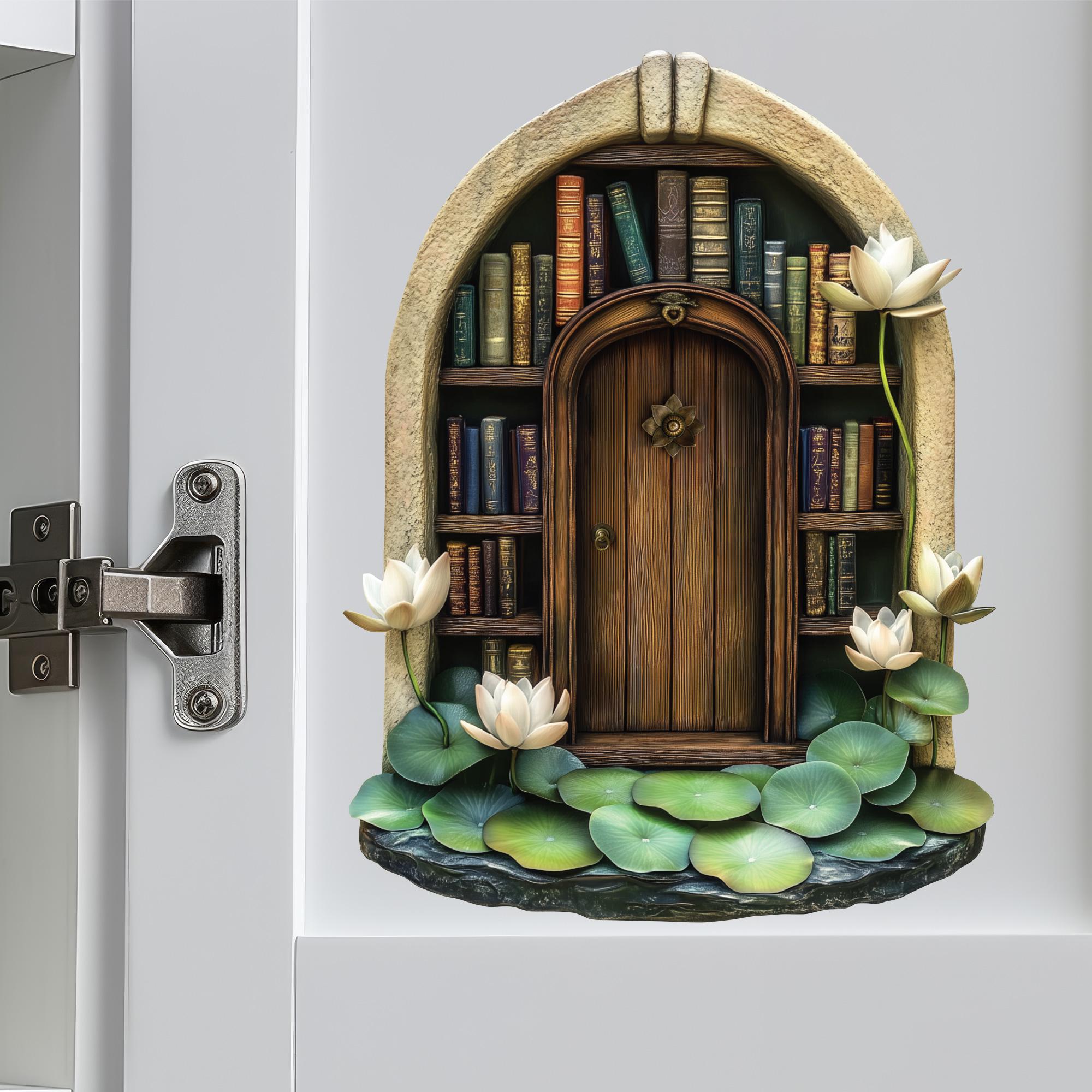 Lotus Library Fairy Door Decal - Etsy