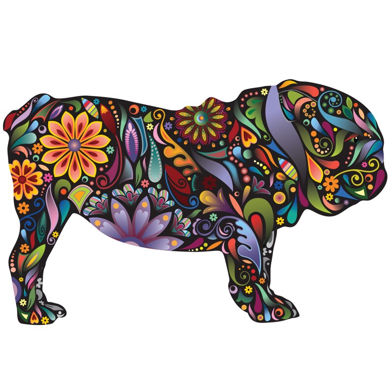 English Bulldog Dog Decal Wall Sticker - Etsy