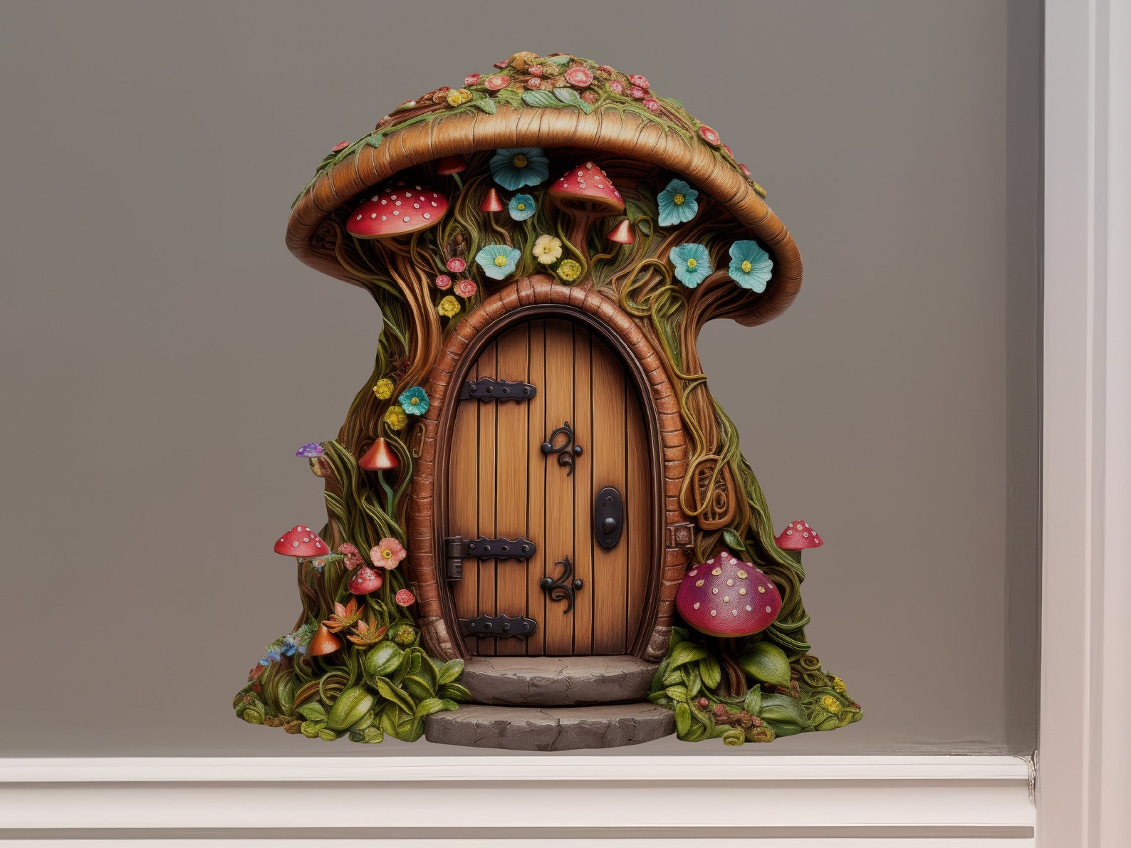 Mushroom Cottage Fairy Door Decal - Etsy