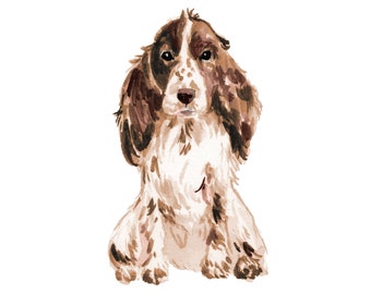 Cocker Spaniel Dog Wall Calcomanía (marrón y blanco)