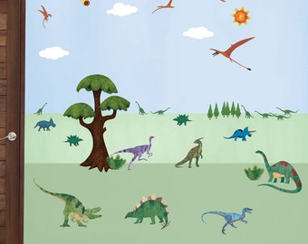 Dinosaur Wall Decals – Peel & Stick Dinosaur Wall Stickers for Dinosaur Themed Room for Nursery and Kid Room - MINI SET (Item: 1246-17)