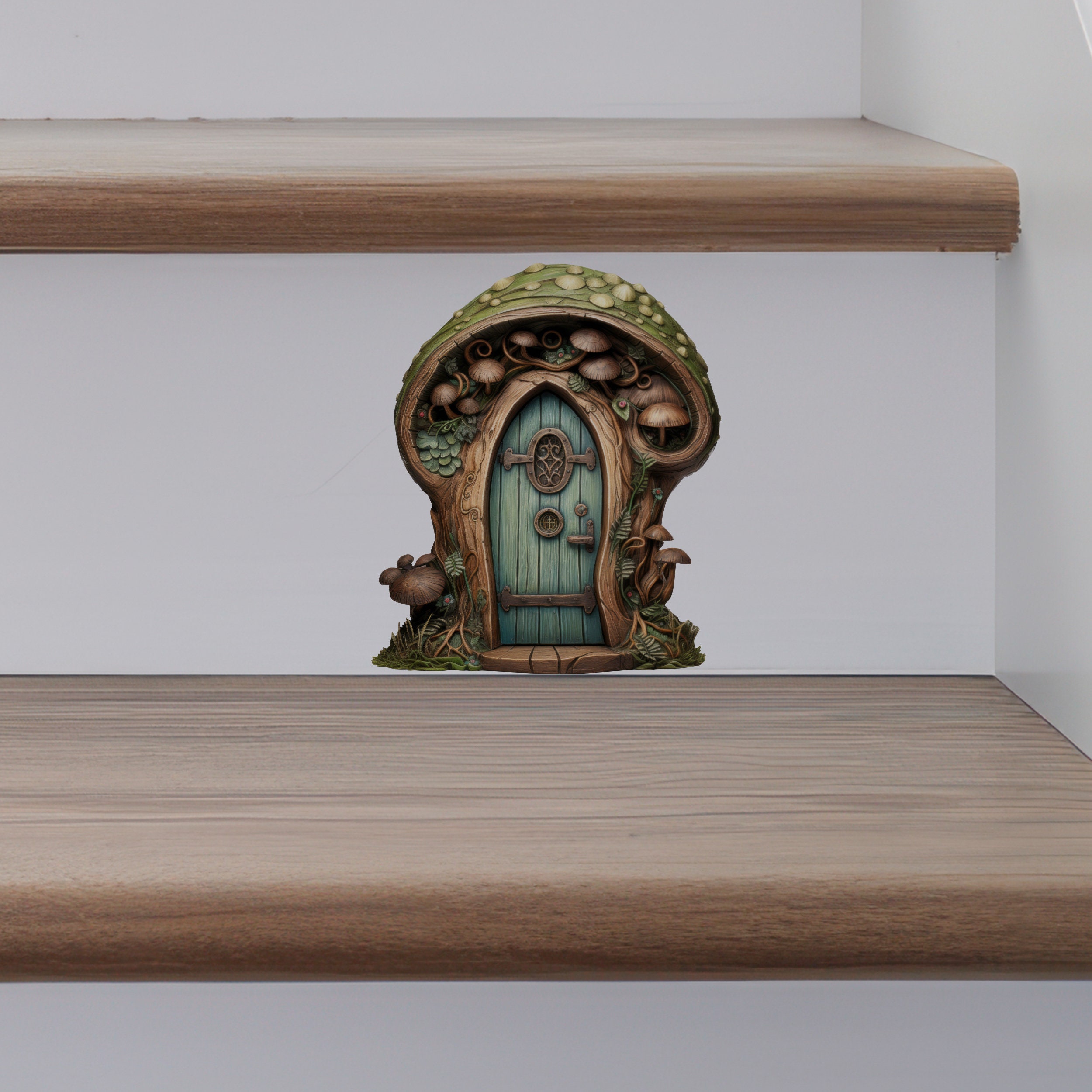 Green Mushroom Fairy Door Decal - Etsy